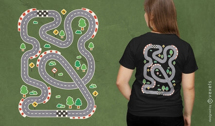 Diseño de camiseta de pista de carreras.