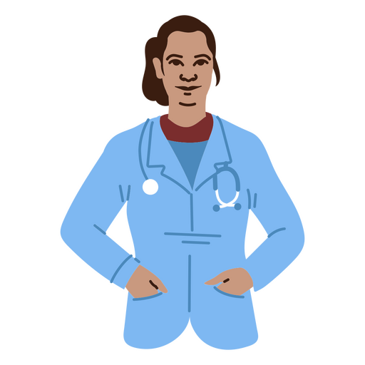 Doctor with hands in her pockets PNG Design