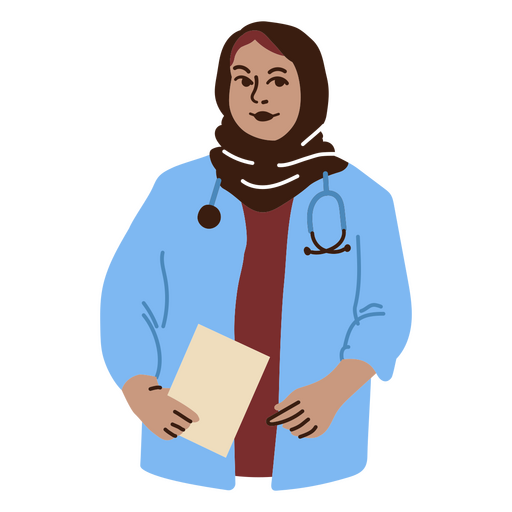 Uma médica vestindo seu hijab Desenho PNG