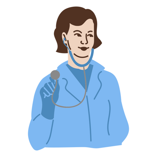 A doctor using her stethoscope  PNG Design
