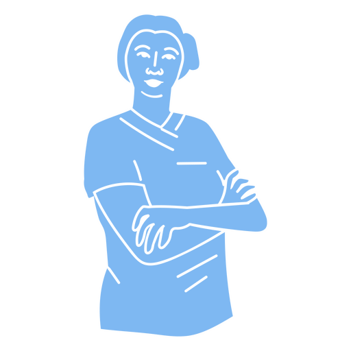 Uma médica com os braços cruzados Desenho PNG