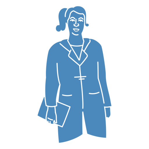 Doctor standing with a clipboard PNG Design