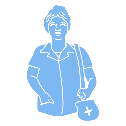 A female doctor with a medicine bag PNG Design