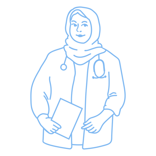 Um médico vestindo um kijab Desenho PNG
