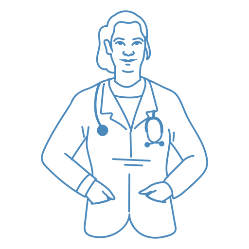 Doctor waits with hands on her pocket PNG Design