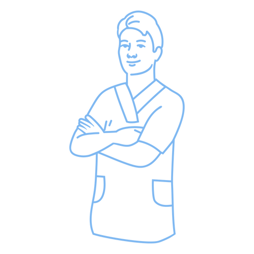 Young doctor with arms crossed PNG Design