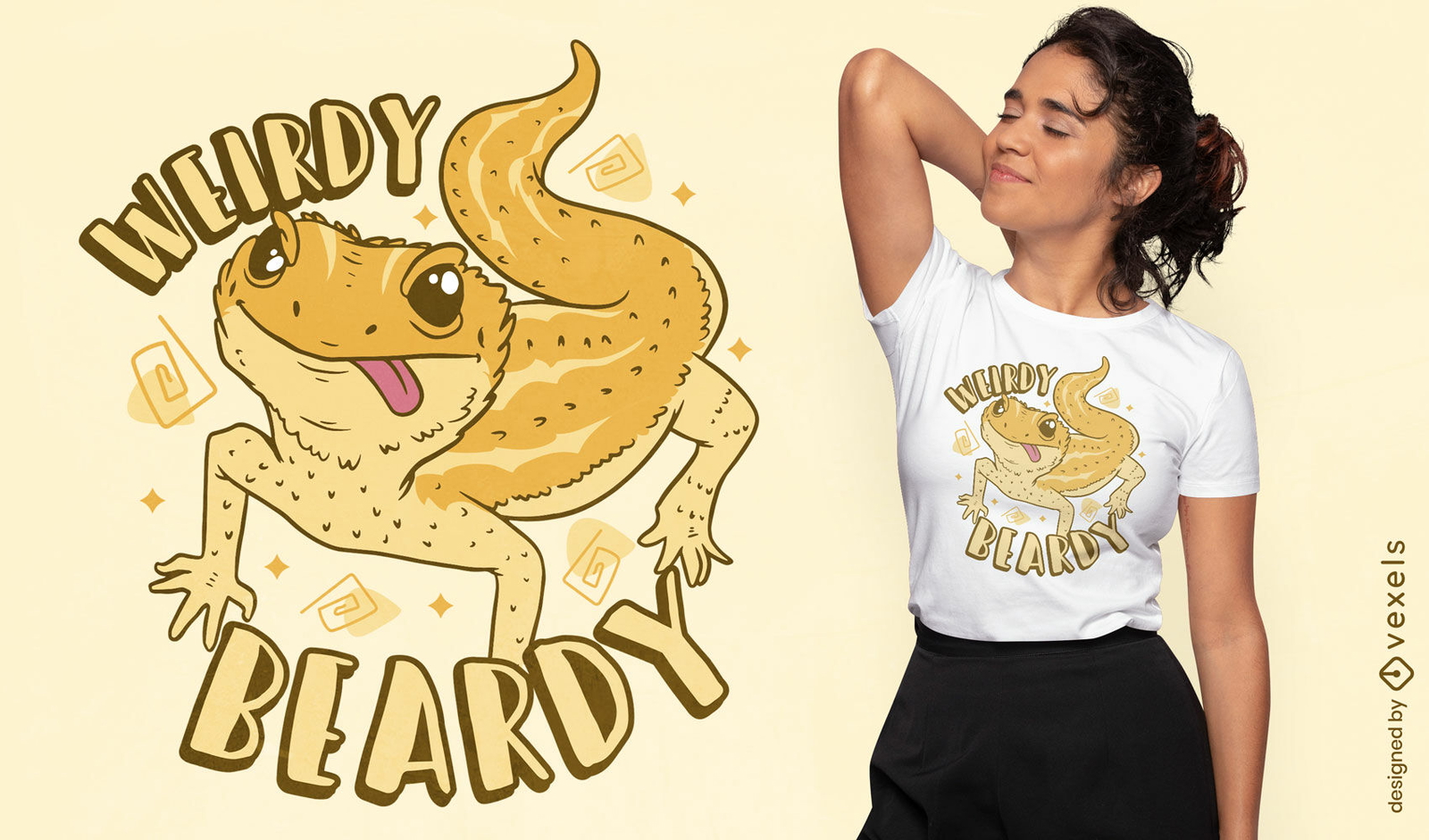 Weirdy beardy bearded dragon quote t-shirt design