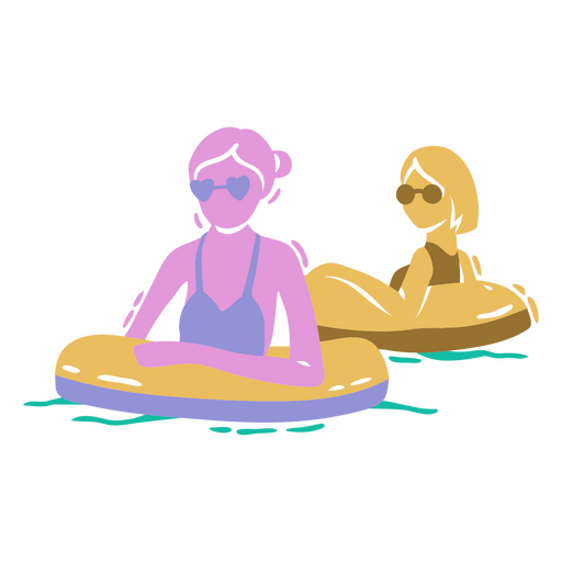 Mädchen mit Schwimmer im Pool PNG-Design