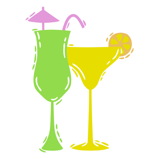 Cocktails for fun on the beach PNG Design