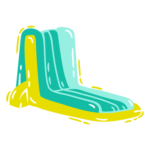 Un tobogán amarillo brillante para zambullirse en la piscina Diseño PNG