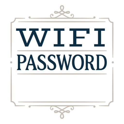 Dekoratives Etikett mit Wifi-Passwort PNG-Design