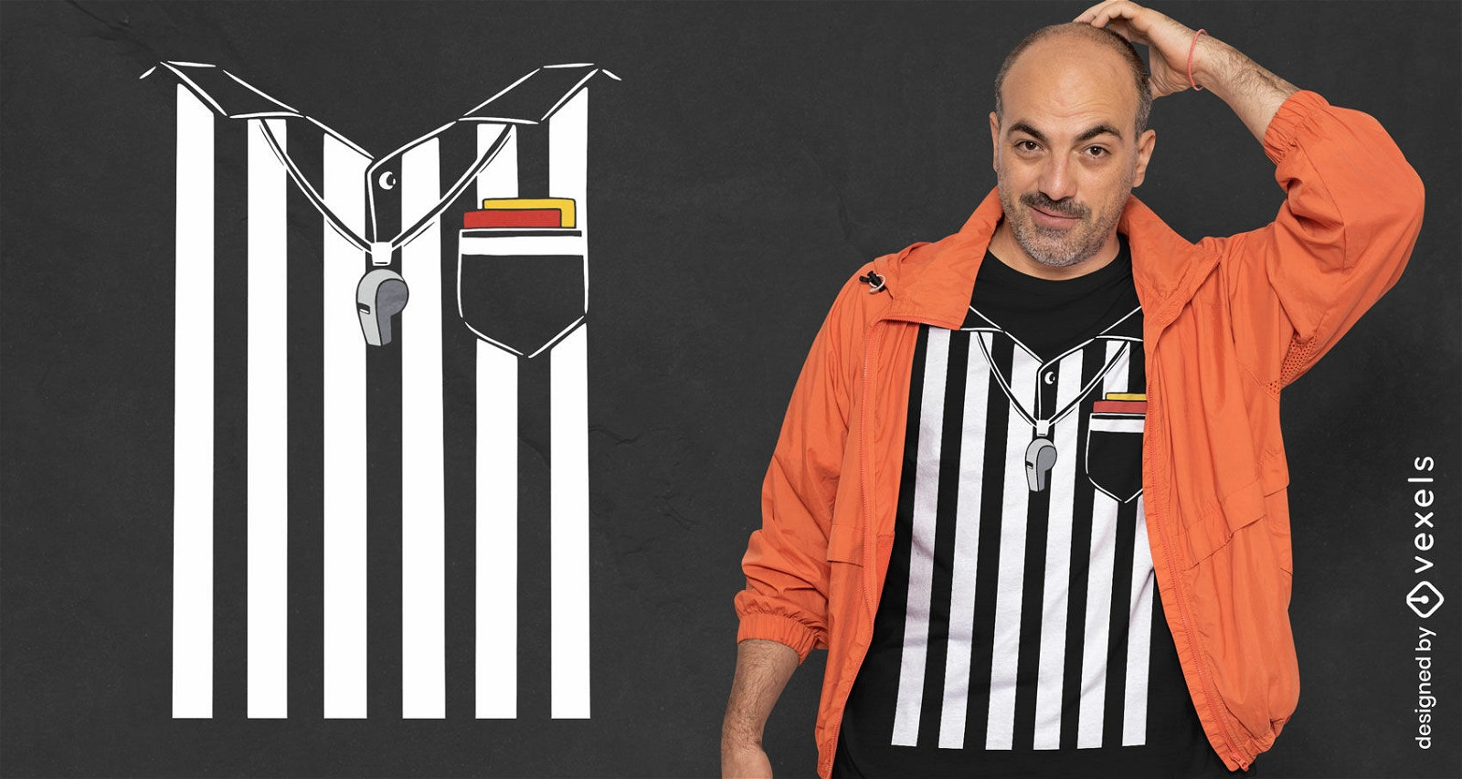 Design de camiseta de árbitro de futebol