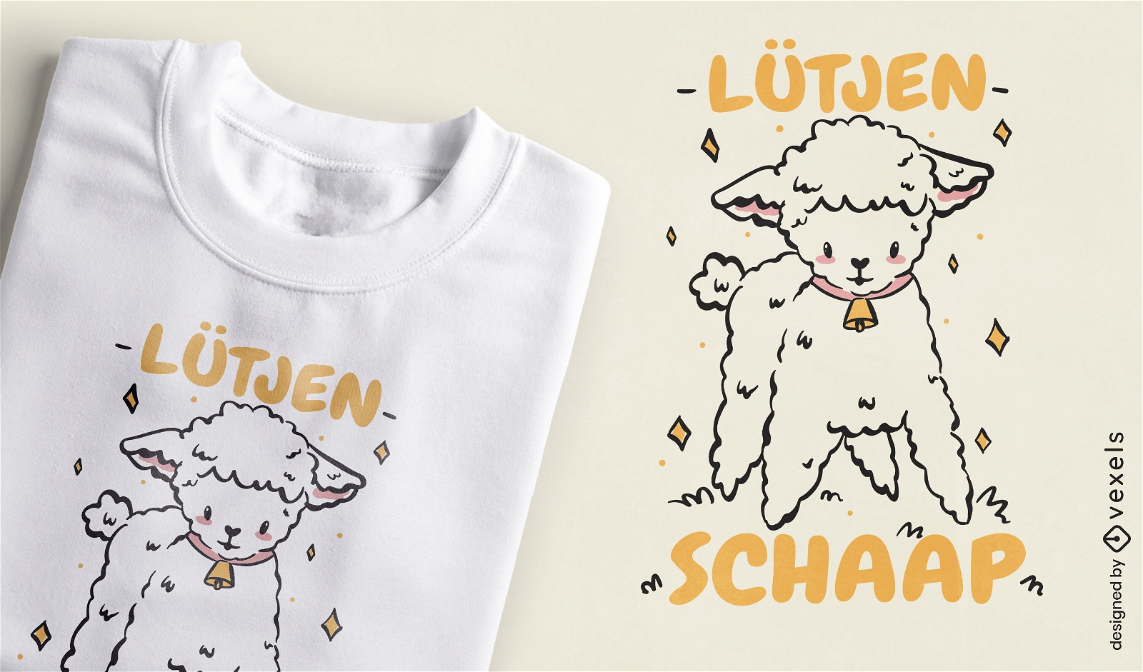 Lindo diseño de camiseta de oveja bebé