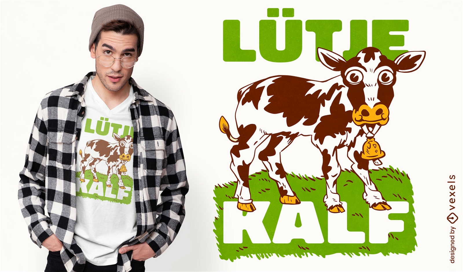 Design de camiseta de vaca de bezerro