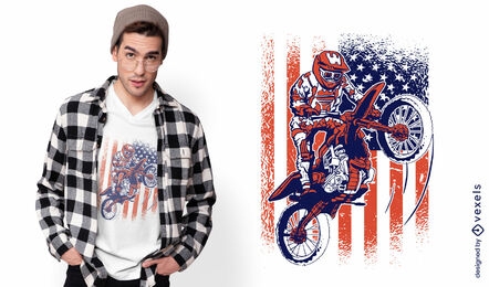 Diseño de camiseta de moto de suciedad grunge