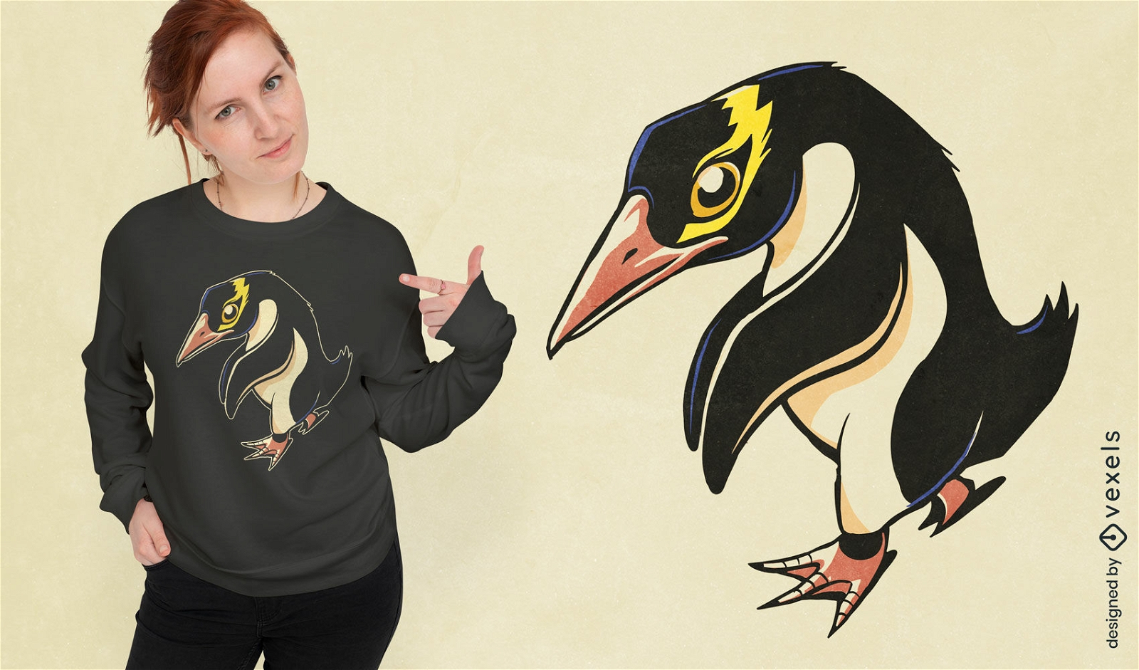 Diseño de camiseta de pingüino de Nueva Zelanda.