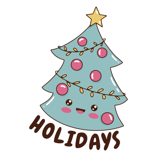 Etiqueta engomada del árbol de navidad para las vacaciones Diseño PNG