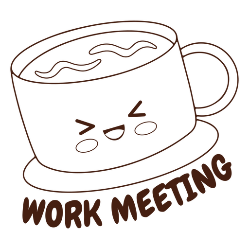 Work meeting stroke sticker PNG Design