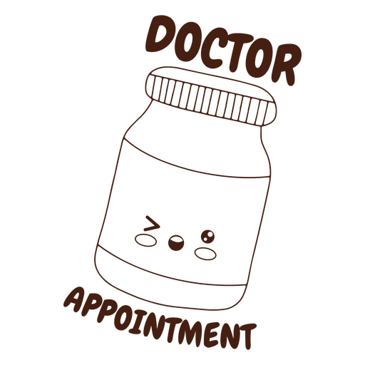 Doctor appointment stroke sticker PNG Design