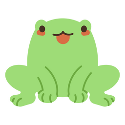 Cute semi-flat frog PNG Design Transparent PNG
