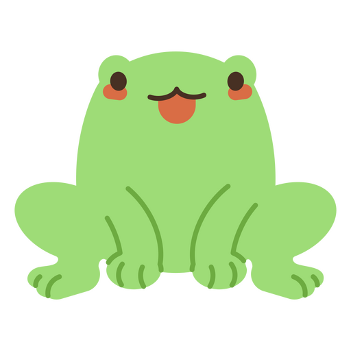Cute semi-flat frog PNG Design