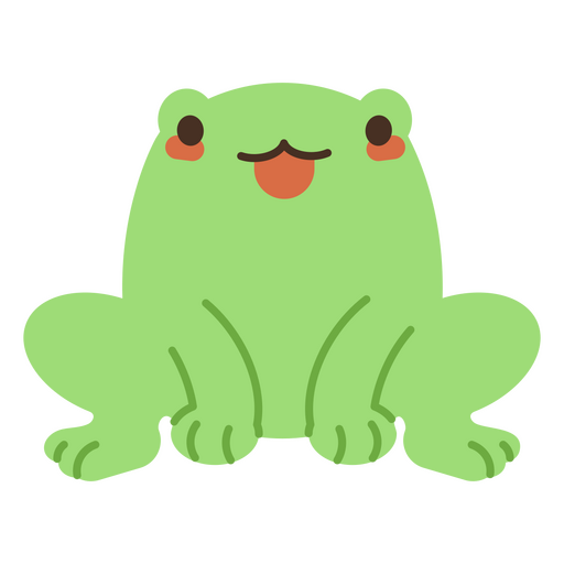 Süßer halbflacher Frosch PNG-Design