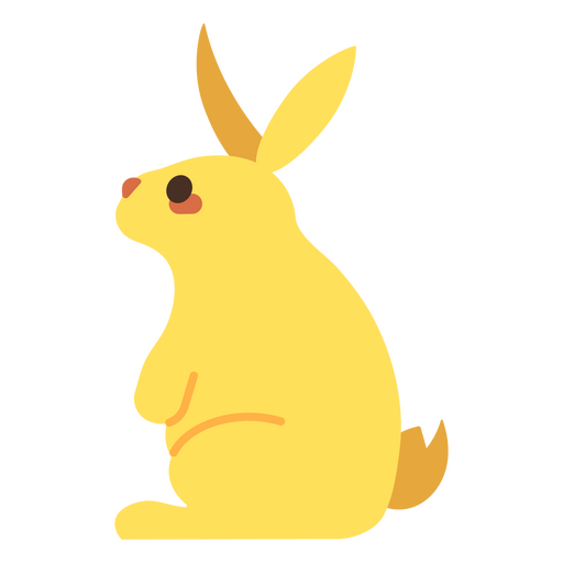 Cute semi-flat rabbit PNG Design