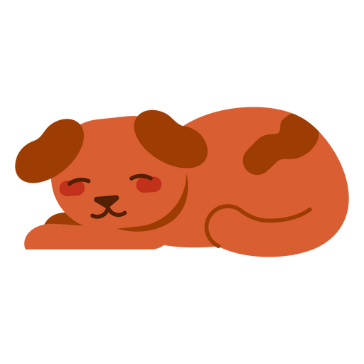 Cute semi-flat sleeping dog PNG Design