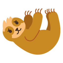 Preguiça pendurada semi-plana fofa Desenho PNG