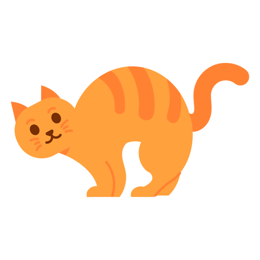 Cute semi-flat cat PNG Design