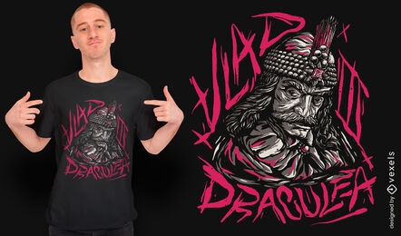 Draculea Vlad horror character t-shirt design