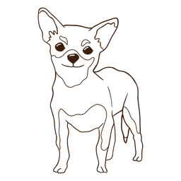 Happy Chihuahua Dog Stroke PNG & SVG Design For T-Shirts