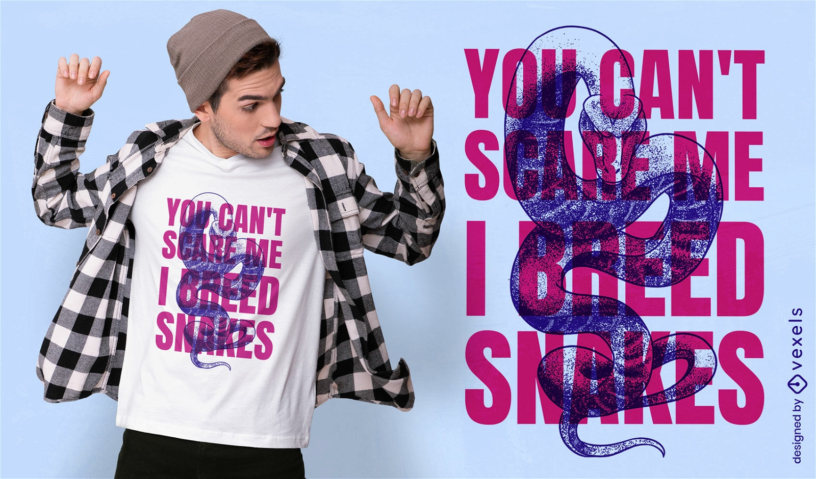 Design de t-shirt de citação animal de cobras de raça