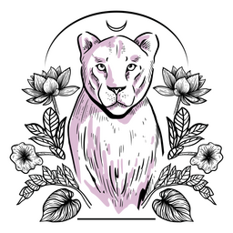 Lioness line art mystic Transparent PNG