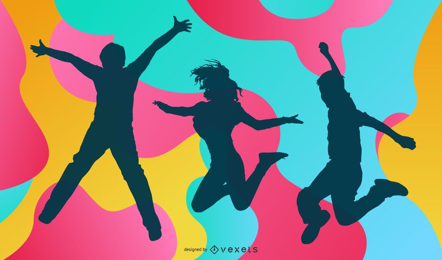 Colorful Party Silhouettes Colorful Party Silhouettes