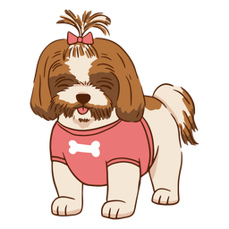 Cão de traço de cor Shitzu Desenho PNG