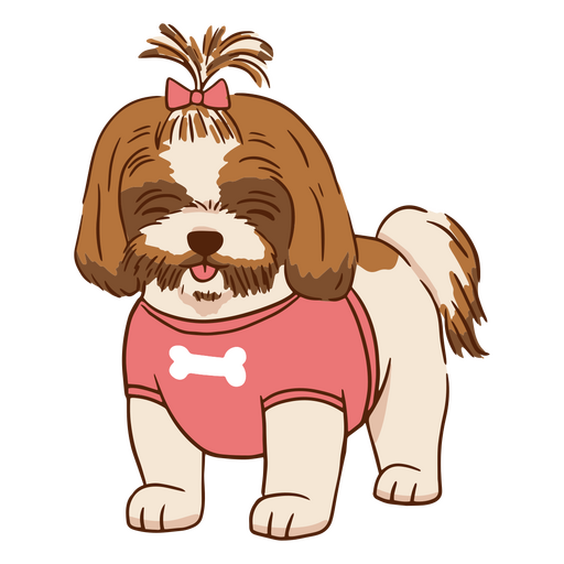 perro de trazo de color shitzu
