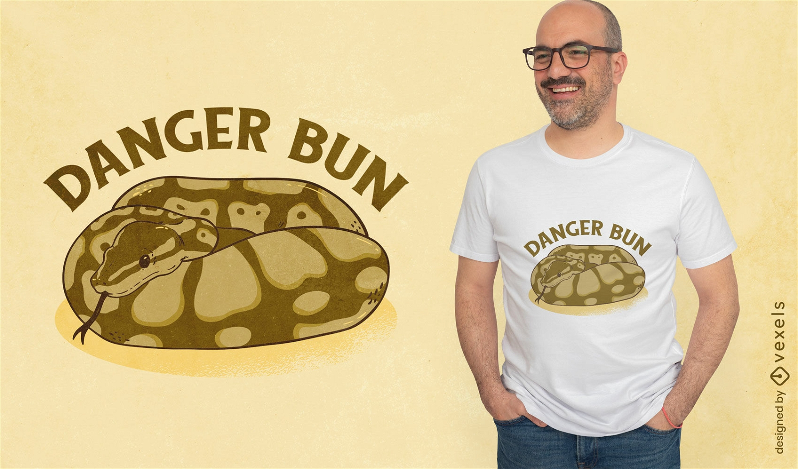 Design de camiseta animal de perigo de cobra