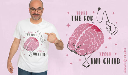 Mima el diseño de la camiseta del cerebro del niño.