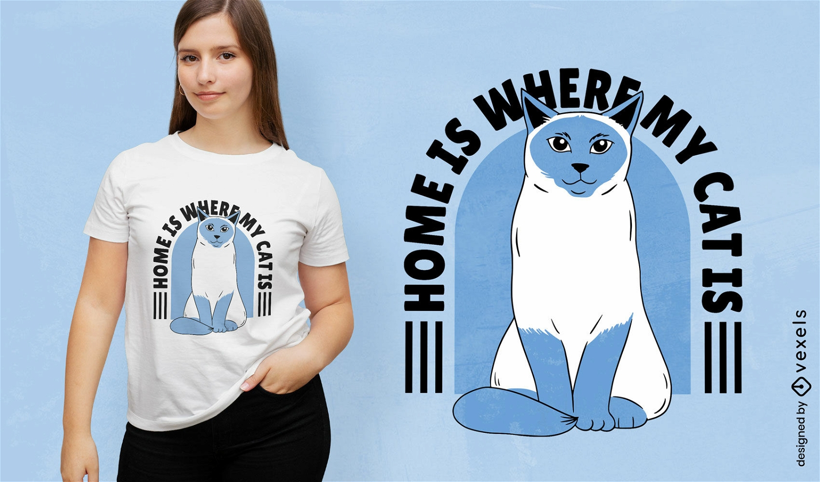 Diseño de camiseta de cita de mascota de gato casero