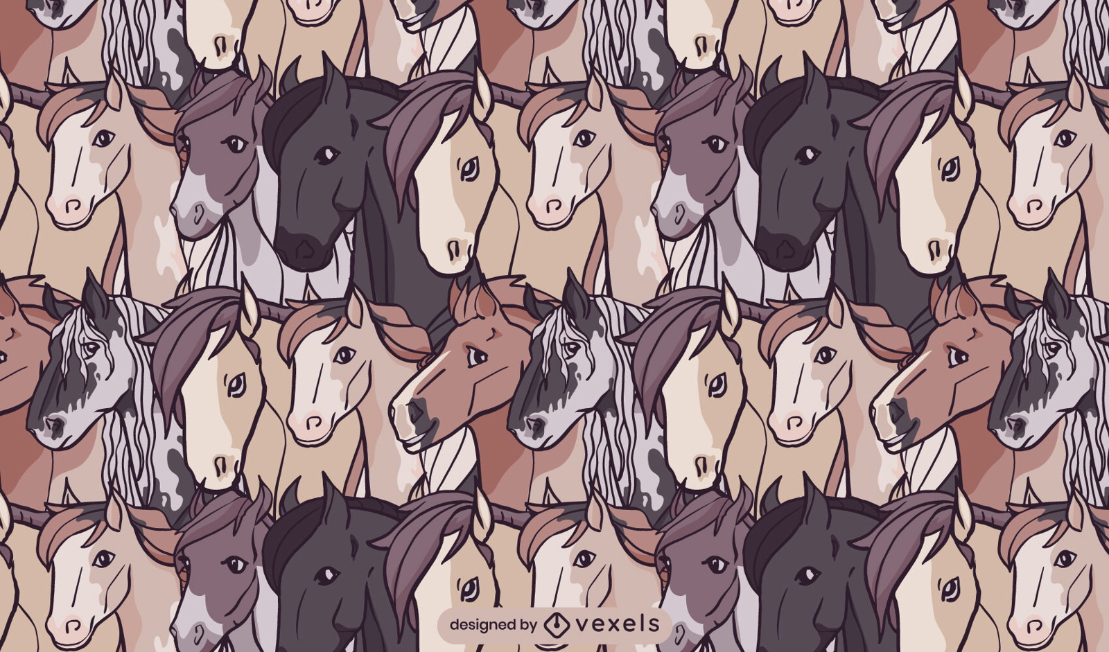 Pferde Nutztiere Musterdesign