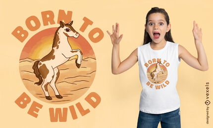 Diseño de camiseta de caballo bebé salvaje