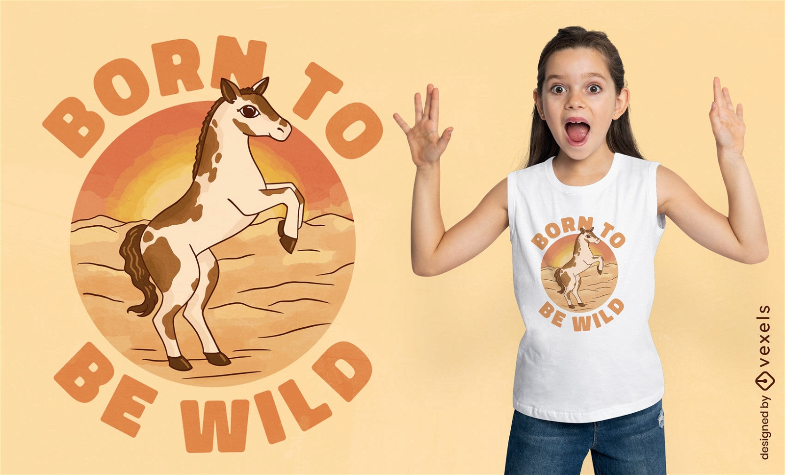 Design de camiseta de cavalo selvagem