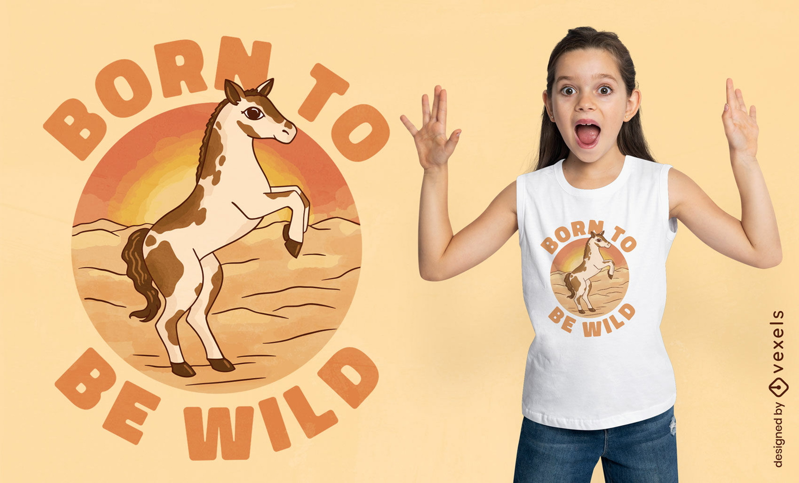 Wildes Baby-Pferde-T-Shirt-Design