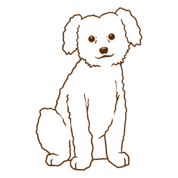 Caniche trazo sentarse Diseño PNG