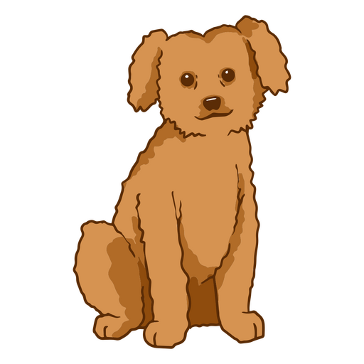 Sentar-se de traçado de cor de poodle Desenho PNG