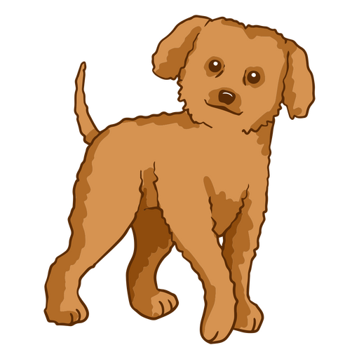 Poodle color stroke dog PNG Design