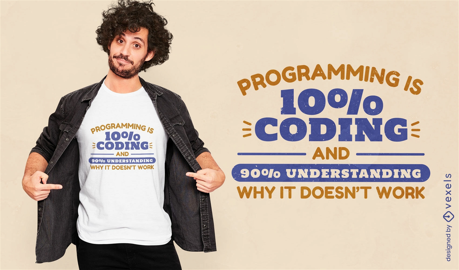 Design de camiseta de citação de codificação de programação