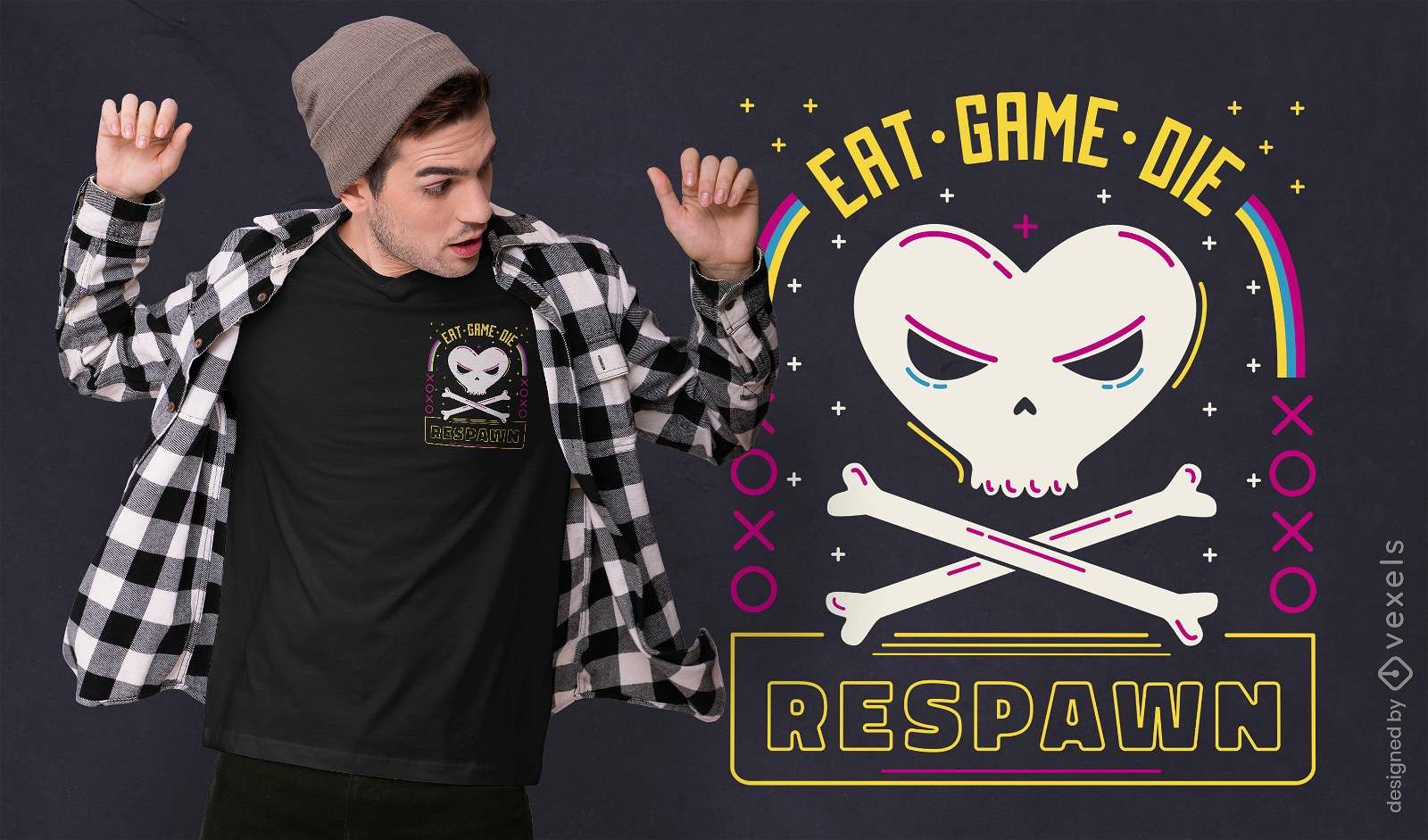Respawn-Gaming-T-Shirt-Design der 80er Jahre