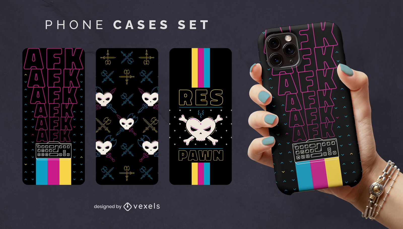 80's gamers phone cases set